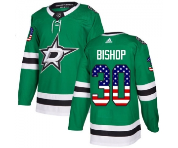 Adidas Stars #30 Ben Bishop Green Home Authentic USA Flag Stitched NHL Jersey