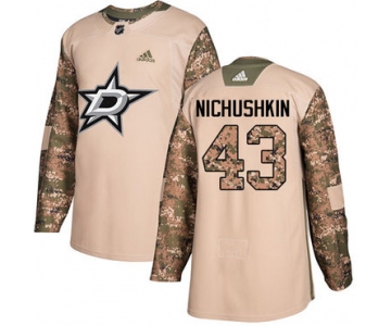 Adidas Stars #43 Valeri Nichushkin Camo Authentic 2017 Veterans Day Stitched NHL Jersey