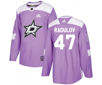 Adidas Stars #47 Alexander Radulov Purple Authentic Fights Cancer Stitched NHL Jersey