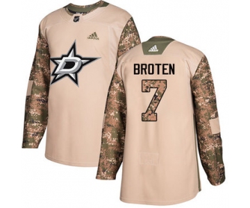 Adidas Stars #7 Neal Broten Camo Authentic 2017 Veterans Day Stitched NHL Jersey