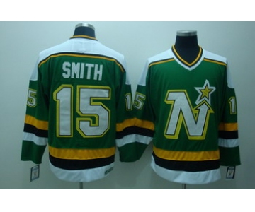 Dallas Stars #15 Bobby Smith Green Throwback CCM Jersey