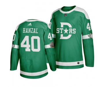 Men's Dallas Stars 40 Martin Hanzal Green 2020 Winter Classic Adidas Jersey