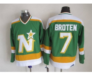 Men's Minnesota North Stars #7 Neal Broten 1978-79 Green CCM Vintage Throwback Jersey