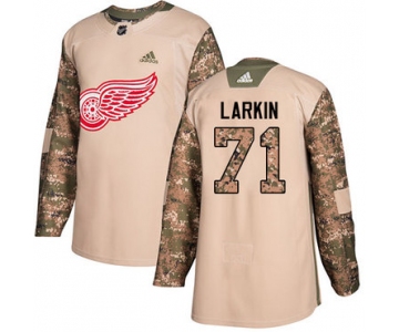 Adidas Red Wings #71 Dylan Larkin Camo Authentic 2017 Veterans Day Stitched NHL Jersey