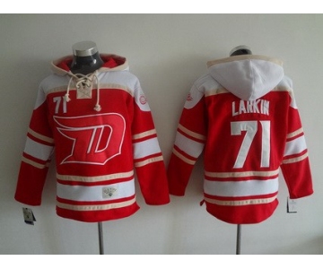 Men's Detroit Red Wings #71 Dylan Larkin Old Time Hockey 2016 Stadium Series Red Hoodie