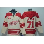 Men's Detroit Red Wings #71 Dylan Larkin Old Time Hockey Cream Hoodie