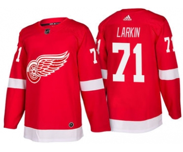 Men's Detroit Red Wings  #71 Dylan Larkin  Red Home 2017-2018 adidas Hockey Stitched NHL Jersey