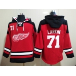 Men's Detroit Red Wings #71 Dylan Larkin Red Hoodie