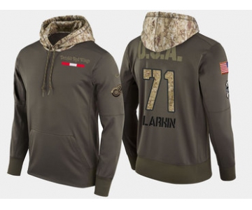 Nike Detroit Red Wings 71 Dylan Larkin Olive Salute To Service Pullover Hoodie