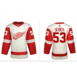 Men's Detroit Red Wings #53 Moritz Seider White Away Hockey Stitched NHL Jersey