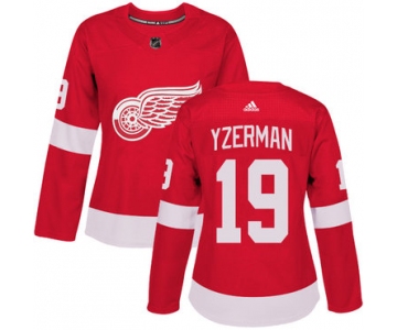 Adidas Detroit Red Wings #19 Steve Yzerman Red Home Authentic Women's Stitched NHL Jersey