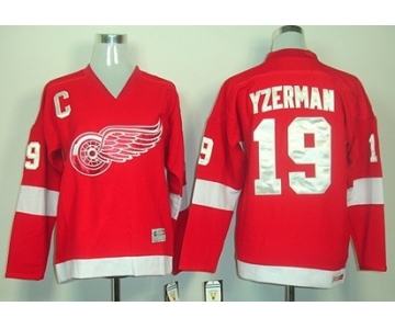 Detroit Red Wings #19 Steve Yzerman Red Throwback CCM Kids Jersey