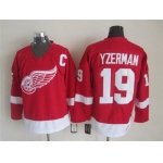 Men's Detroit Red Wings #19 Steve Yzerman Red CCM Vintage Throwback Jersey