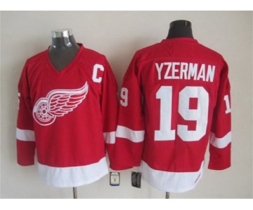 Men's Detroit Red Wings #19 Steve Yzerman Red CCM Vintage Throwback Jersey