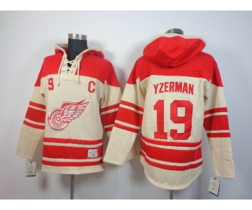 Old Time Hockey Detroit Red Wings #19 Steve Yzerman Cream Hoodie