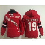 Old Time Hockey Detroit Red Wings #19 Steve Yzerman Red Womens Hoodie