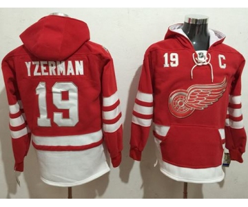 Red Wings #19 Steve Yzerman Red Name & Number Pullover NHL Hoodie