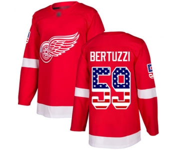 Red Wings #59 Tyler Bertuzzi Red Home Authentic USA Flag Stitched Hockey Jersey