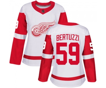 Women's Detroit Red Wings Authentic #59 Tyler Bertuzzi White Away Jersey