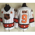 1972-81 NHL All-Star #9 Gordie Howe White CCM Throwback Stitched Vintage Hockey Jersey