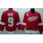 Detroit Red Wings #9 Gordie Howe Red Throwback CCM Jersey