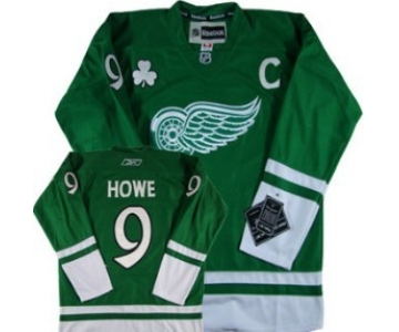 Detroit Red Wings #9 Gordie Howe St. Patrick's Day Green Jersey