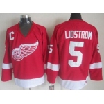 Detroit Red Wings #5 Nicklas Lidstrom Red Throwback CCM Jersey