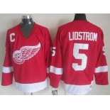 Detroit Red Wings #5 Nicklas Lidstrom Red Throwback CCM Jersey