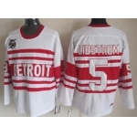 Detroit Red Wings #5 Nicklas Lidstrom White 75TH Throwback CCM Jersey