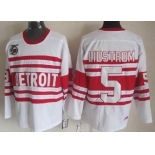 Detroit Red Wings #5 Nicklas Lidstrom White 75TH Throwback CCM Jersey