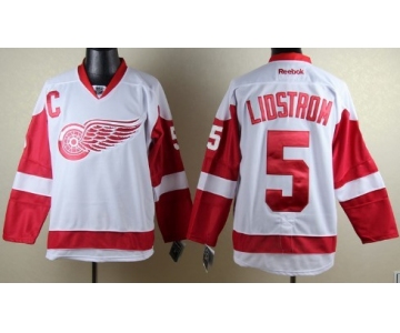 Detroit Red Wings #5 Nicklas Lidstrom White Jersey