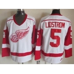 Detroit Red Wings #5 Nicklas Lidstrom White Throwback CCM Jersey