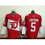 Men's Detroit Red Wings #5 Nicklas Lidstrom Reebok Red 2016 Stadium Series Team Premier Jersey