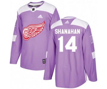 Adidas Red Wings #14 Brendan Shanahan Purple Authentic Fights Cancer Stitched NHL Jersey