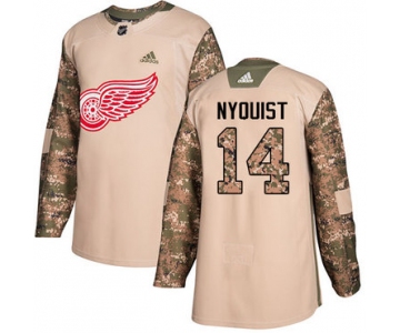 Adidas Red Wings #14 Gustav Nyquist Camo Authentic 2017 Veterans Day Stitched NHL Jersey