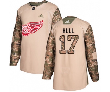 Adidas Red Wings #17 Brett Hull Camo Authentic 2017 Veterans Day Stitched NHL Jersey