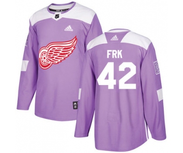 Adidas Red Wings #42 Martin Frk Purple Authentic Fights Cancer Stitched NHL Jersey