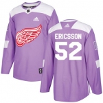 Adidas Red Wings #52 Jonathan Ericsson Purple Authentic Fights Cancer Stitched NHL Jersey