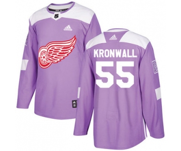 Adidas Red Wings #55 Niklas Kronwall Purple Authentic Fights Cancer Stitched NHL Jersey