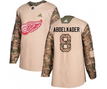 Adidas Red Wings #8 Justin Abdelkader Camo Authentic 2017 Veterans Day Stitched NHL Jersey