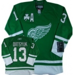 Detroit Red Wings #13 Pavel Datsyuk St. Patrick's Day Green Jersey