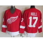 Detroit Red Wings #17 Brett Hull Red Throwback CCM Jersey