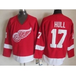 Detroit Red Wings #17 Brett Hull Red Throwback CCM Jersey