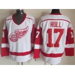 Detroit Red Wings #17 Brett Hull White Throwback CCM Jersey