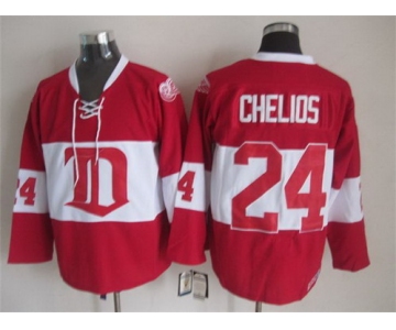 Detroit Red Wings #24 Chris Chelios Red Winter Classic Throwback CCM Jersey
