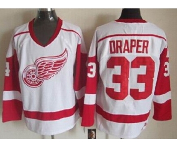 Detroit Red Wings #33 Kris Draper White Throwback CCM Jersey