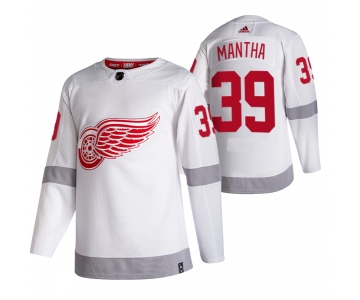 Detroit Red Wings #39 Anthony Mantha White Men's Adidas 2020-21 Reverse Retro Alternate NHL Jersey