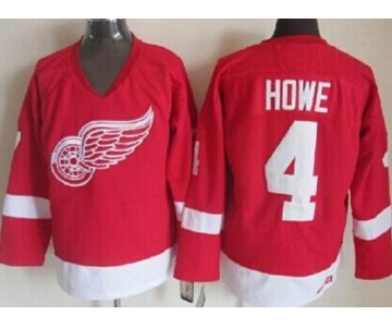 Detroit Red Wings #4 Syd Howe Red Throwback CCM Jersey