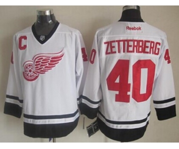 Detroit Red Wings #40 Henrik Zetterberg 2014 White Jersey