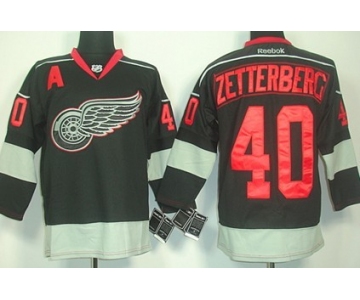 Detroit Red Wings #40 Henrik Zetterberg Black Ice Jersey